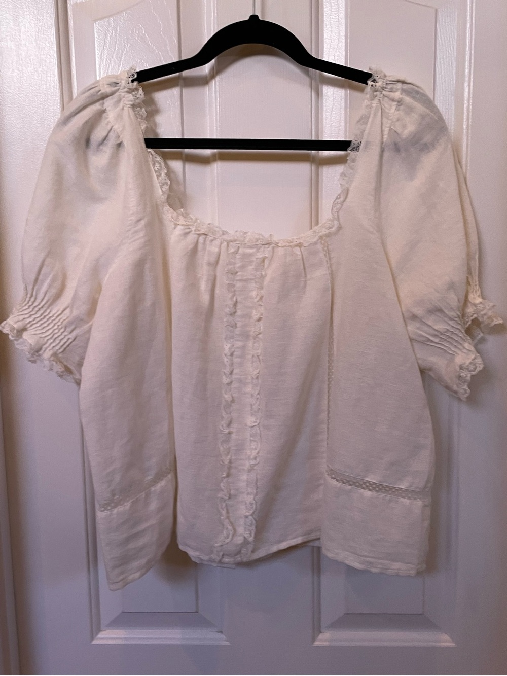 Sezane Frances Blouse in Ecru Size 8/Fr 40 - Picture 4 of 13
